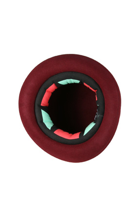 A Child of the Jago Hats Hat Wild Bill hat in red burgundy. view 3 A Child of the Jago Hats Hat Wild Bill hat in red burgundy. view 3